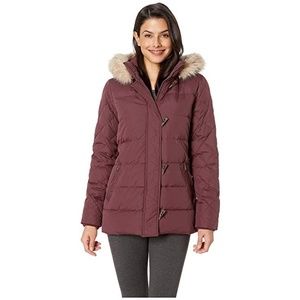 Ralph Lauren Toggle Puffer Down Coat Wine Size M*